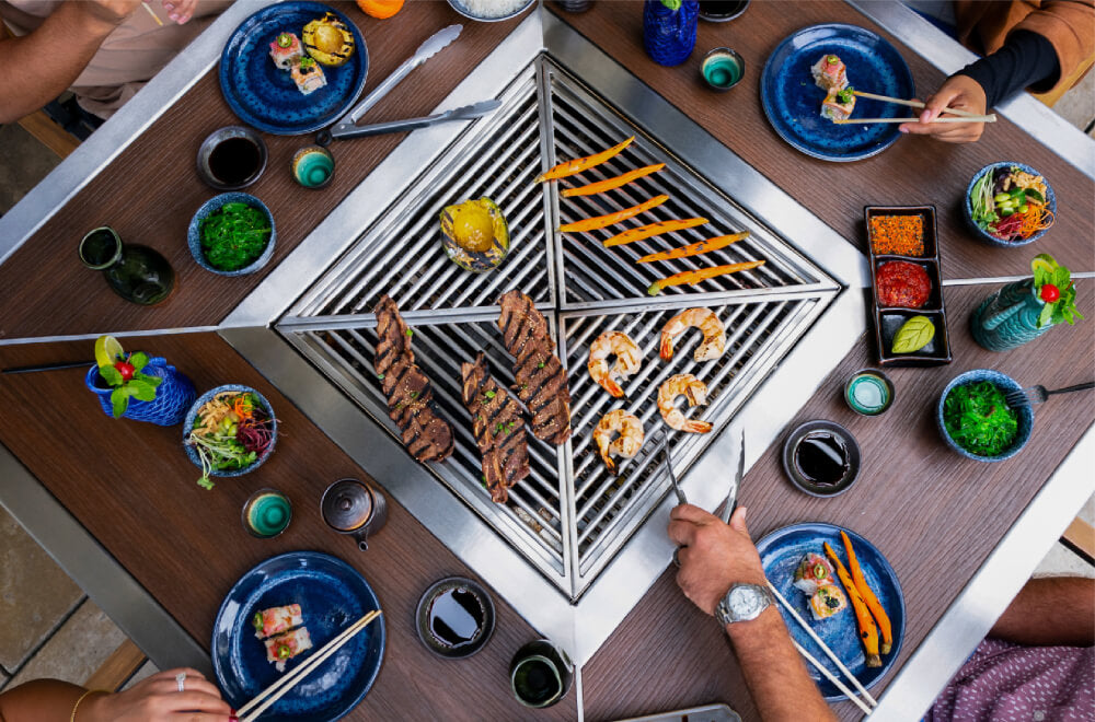 Quadra Grill Table | Modern Interactive BBQ by ibbq