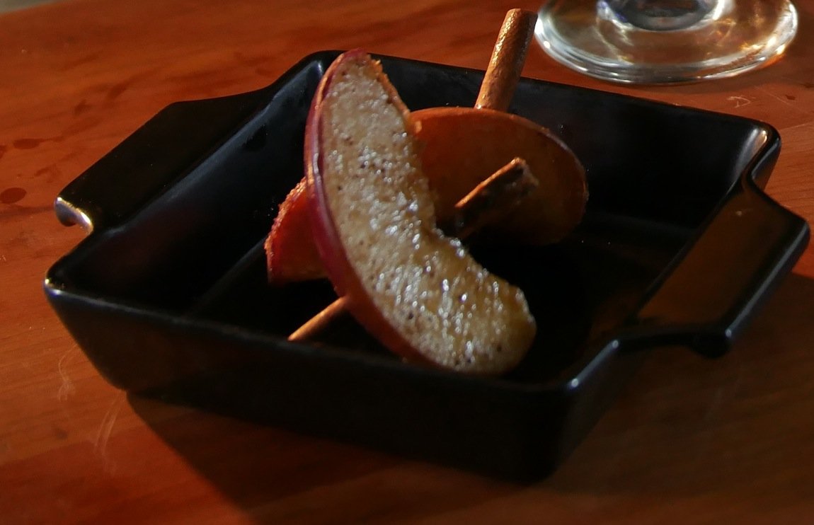 Cinnamon Grilled Peaches on skewers