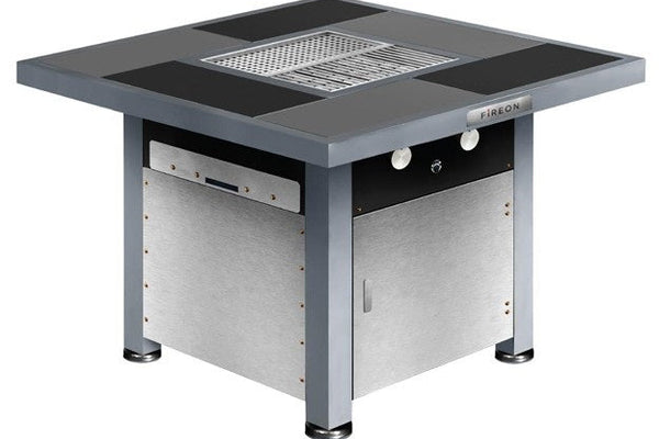 Fireon BBQ grill table with integrated yakinku grill grate