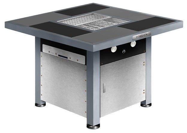 Fireon BBQ grill table with integrated yakinku grill grate