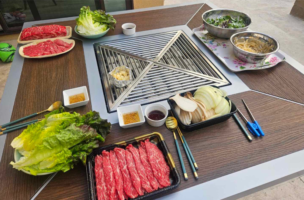 Quadra Grill Table | Modern Interactive BBQ by ibbq
