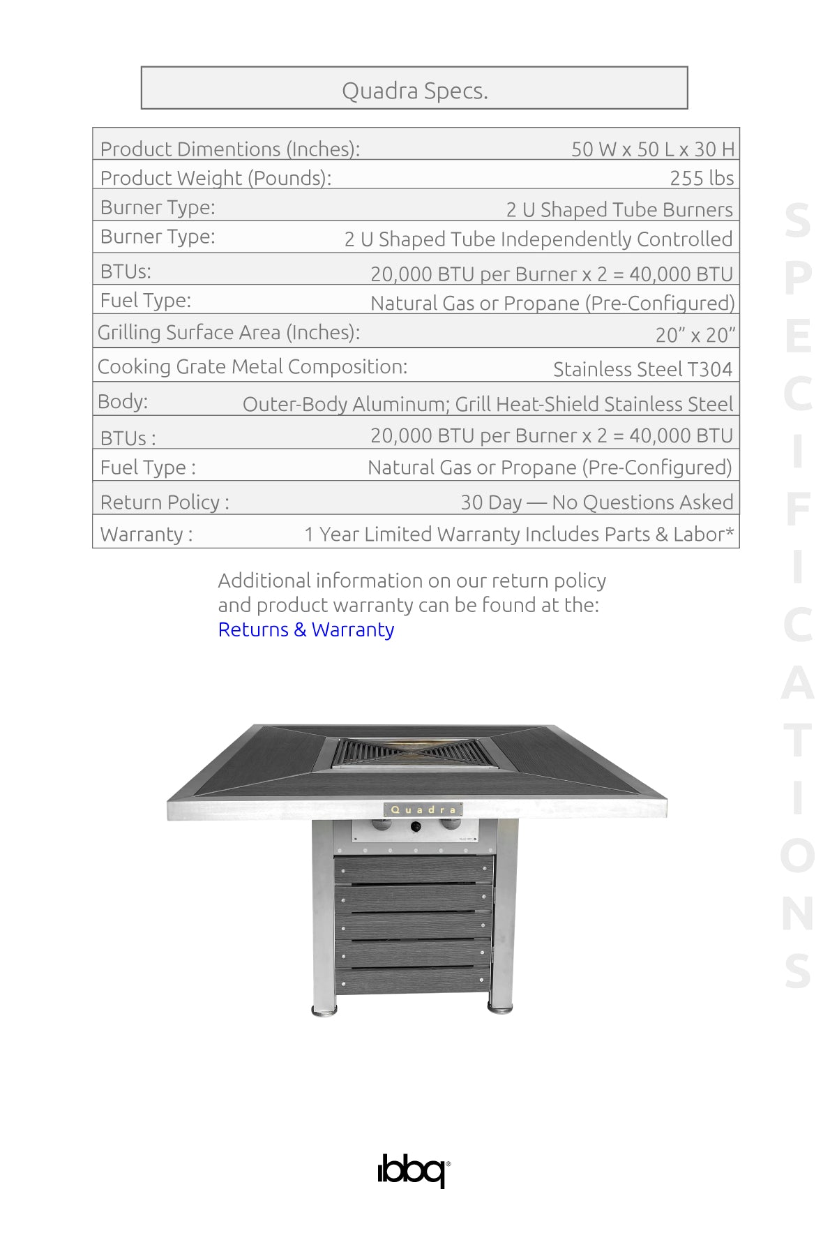 product specification