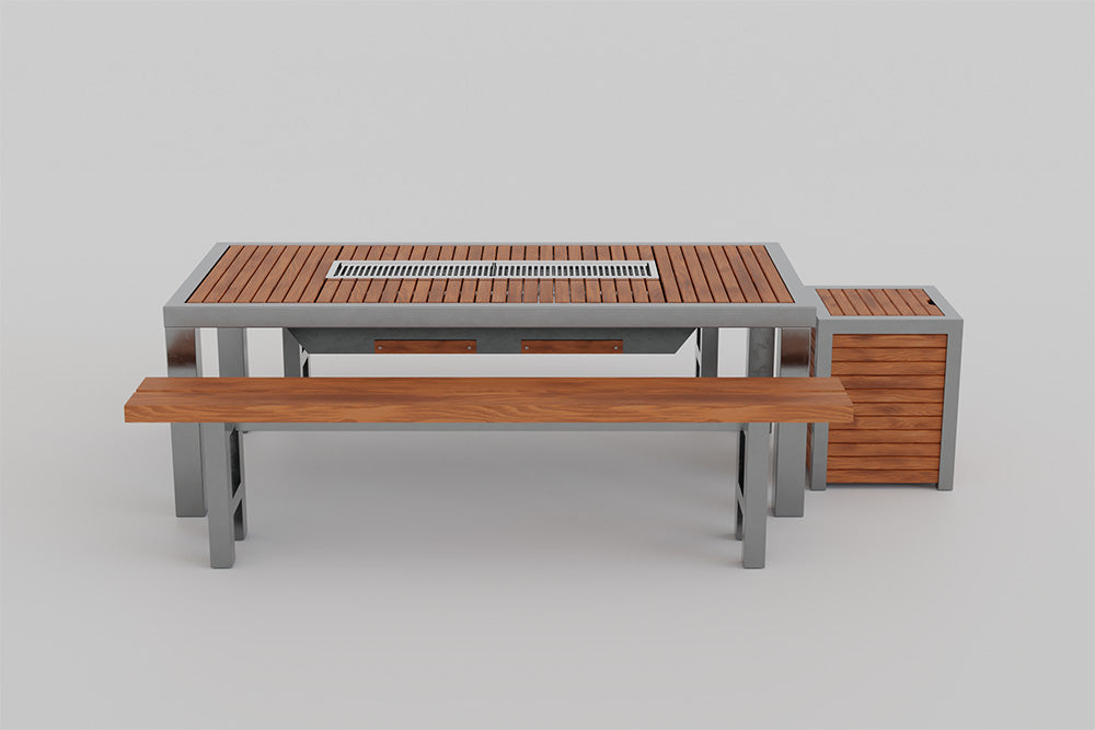 modern outdoor dining table - korean bbq outdoor grill